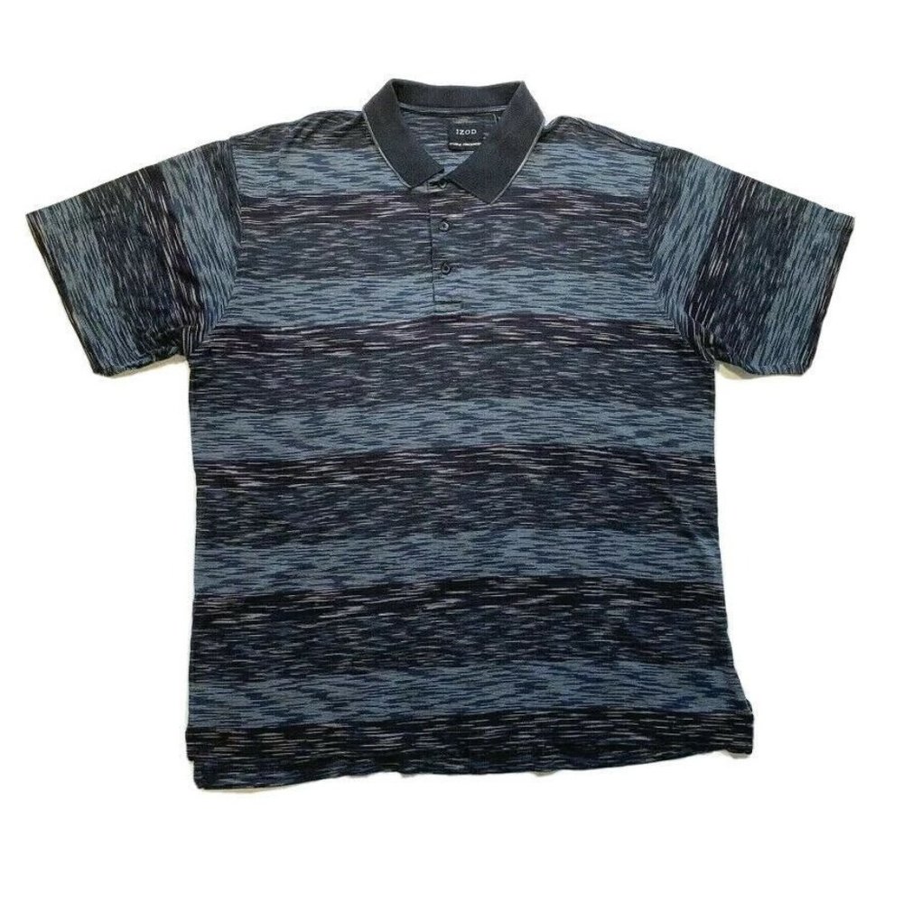 IZOD‎ Polo Shirt Mens Large L Double Mercerized Short Sleeve Cotton Heather